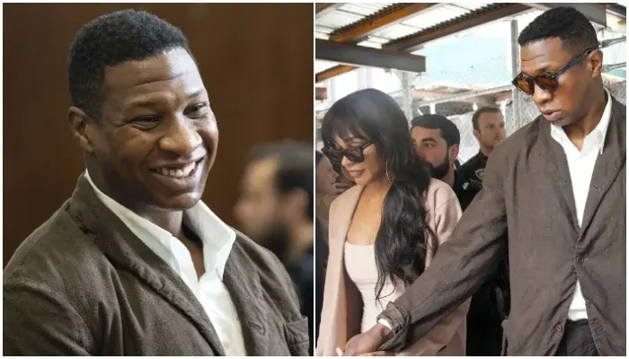 Jonathan Majors Attends Court Holding Hands With Meagan Good