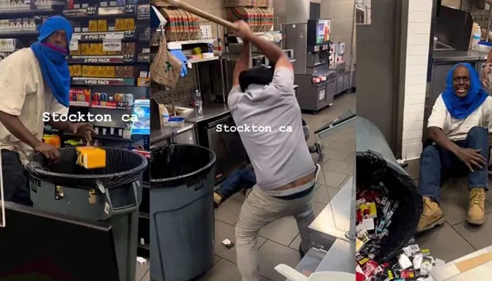 7-Eleven Staff in California Fight Back, Beat Robber with Stick Until He Cries