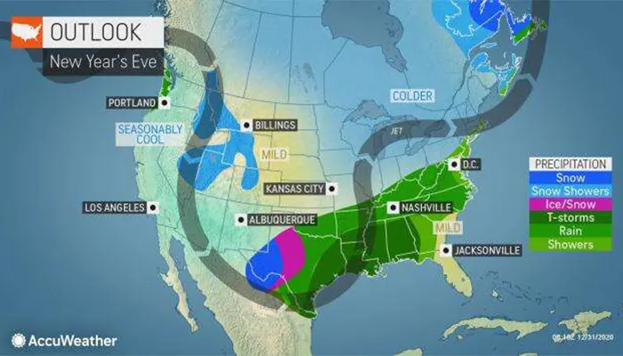 Weather Forecast for New Year's Eve