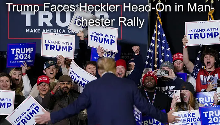 Trump Faces Heckler Head-On in Manchester Rally