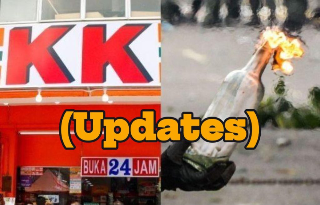 Petrol Bomb Thrown at KK Mart Outlet in Kuching (Updates)