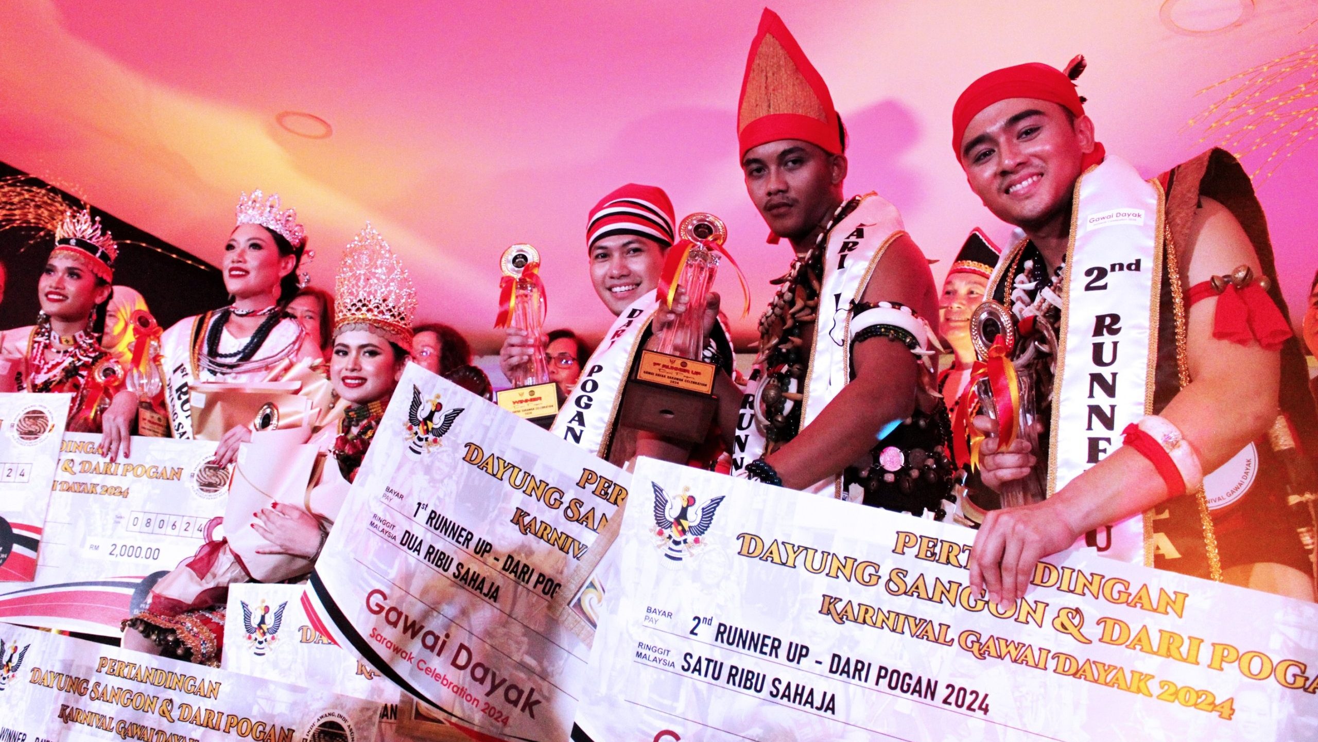 Samson Kidau Dzrandidi Desson Dominates Bidayuh Pageant, Sweeping Five Titles at 'Dayung Sangon Dari Pogan 2024'