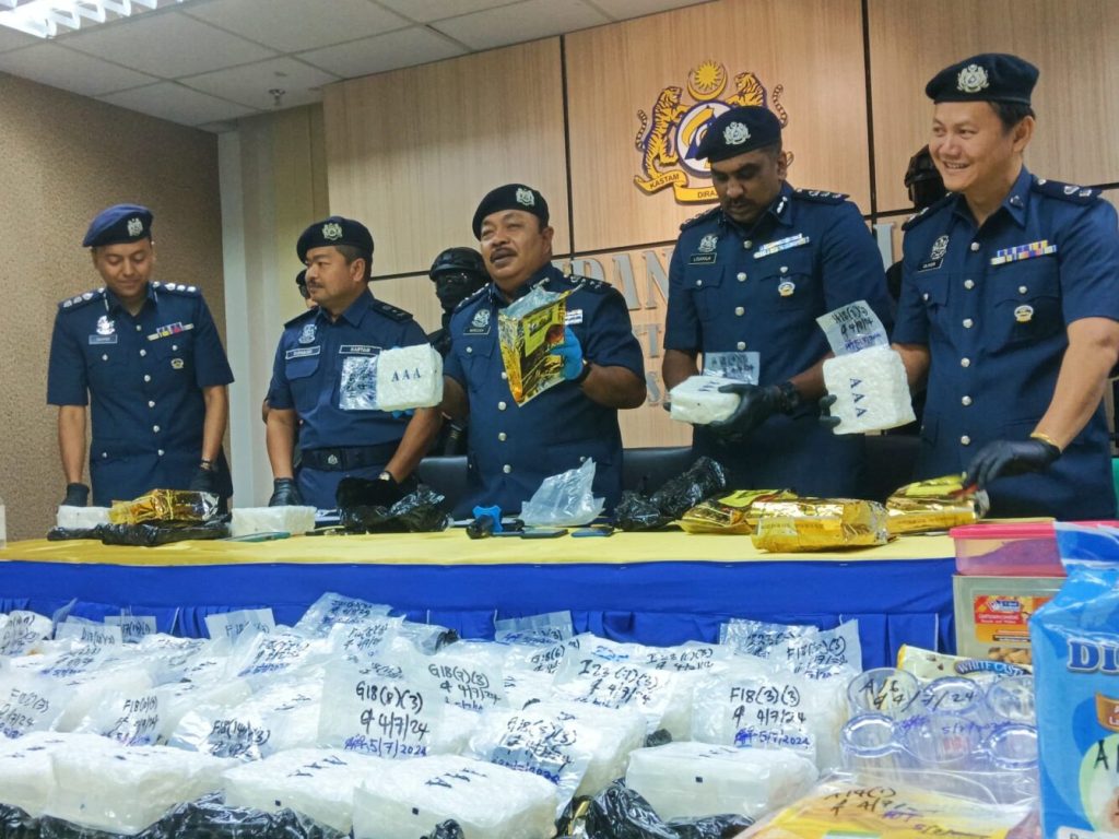 Major Drug Bust in Kuching 60.67kg of Meth Worth RM1.9 Million Seized, Two Arrested