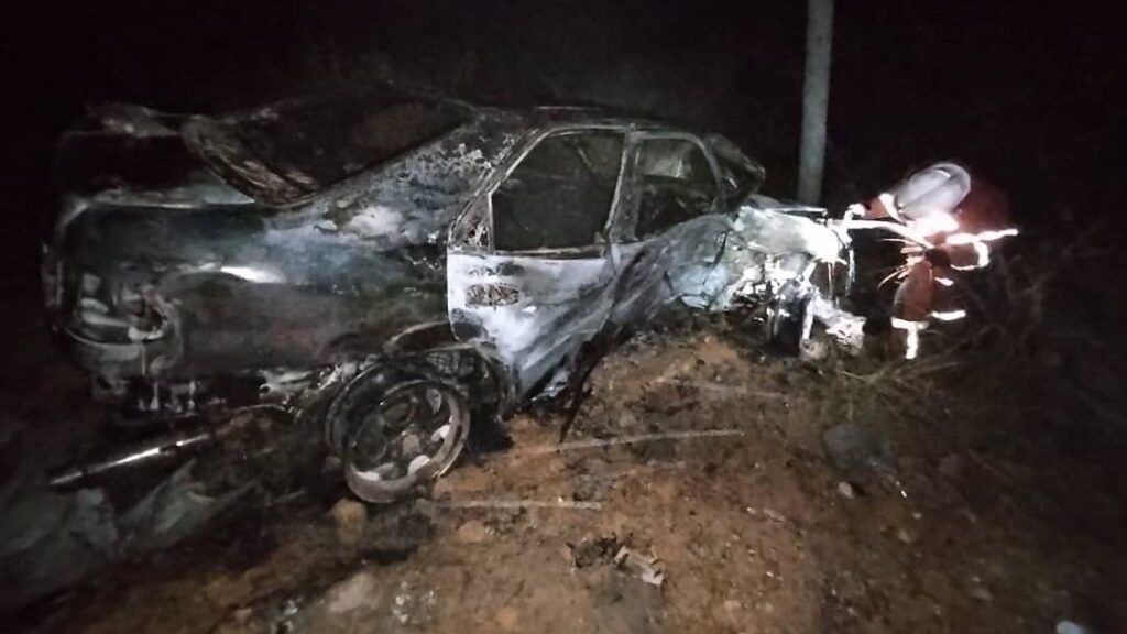 Miraculous Rescue Driver Escapes Fiery Crash in Miri