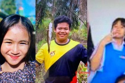 The missing students (from left) Alsma, Vikie dan Helena. – Photo from Utusan Borneo