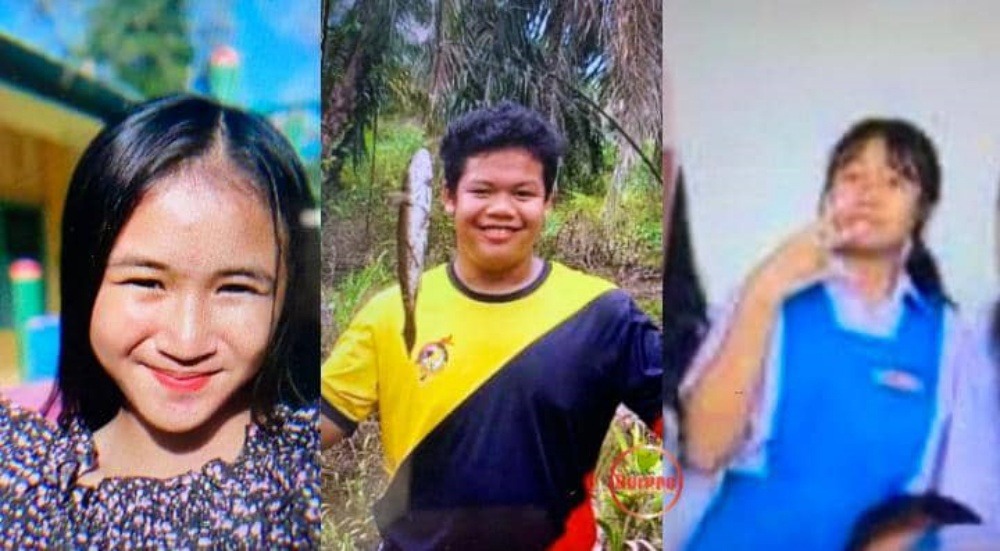 The missing students (from left) Alsma, Vikie dan Helena. – Photo from Utusan Borneo