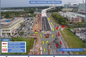 Major Road Diversion Near Bintulu Polyclinic Junction from September 3 to December 31