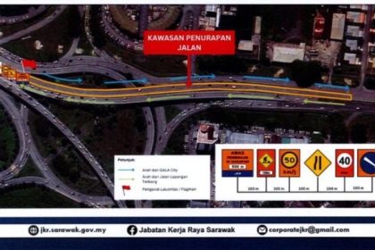 Partial Road Closure at BDC Flyover in Kuching from Aug 30 to Sept 10