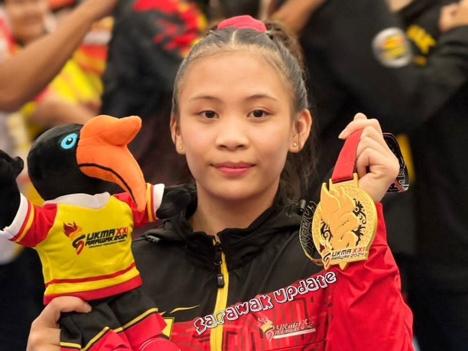 Sarawak’s Golden Triumph Gymnast Cassandra Lavigne Shelden Bags 76th SUKMA XXI Gold Medal / Photo Credit - Sarawak Update