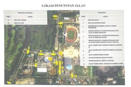 Sukma XXI: Major Road Closures and Traffic Management Announced for Sukma 2024 Closing Ceremony