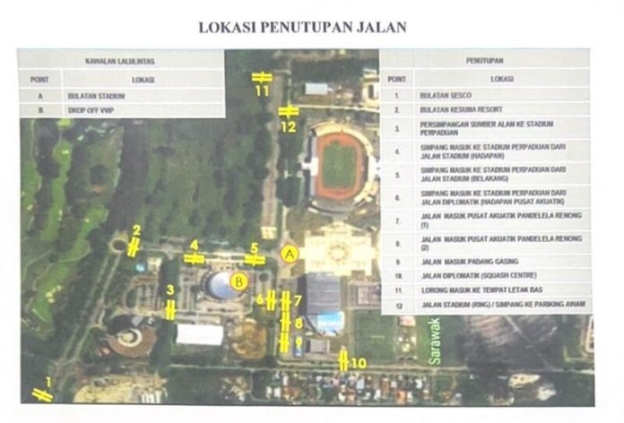 Sukma XXI: Major Road Closures and Traffic Management Announced for Sukma 2024 Closing Ceremony