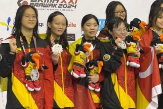 Sukma XXI Sarawak Women’s Relay Team Wins Silver in a Thrilling 4×200 Metre Freestyle at SUKMA 2024