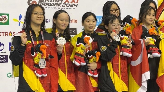 Sukma XXI Sarawak Women’s Relay Team Wins Silver in a Thrilling 4×200 Metre Freestyle at SUKMA 2024