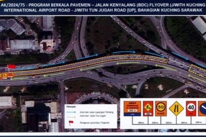 Partial Road Closure on Jalan Lapangan Terbang and Jalan Tun Jugah in Kuching Key Details and Safety Tips