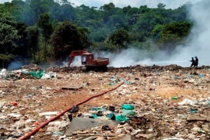 Tanjung Kidurong Landfill Fire Expands Over 5 Acres Firefighting Efforts in Full Force