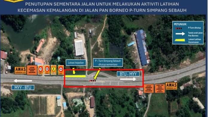 Temporary Road Closure at Pan Borneo’s Sebauh Junction on September 12 Important Details for Sarawak Road Users