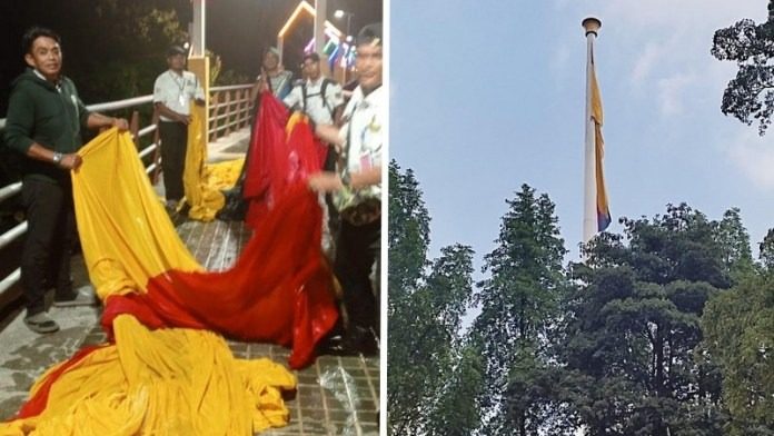 Unsung Heroes Retrieve Fallen Ibu Pertiwi Flag from Sarawak River Amid Adverse Weather