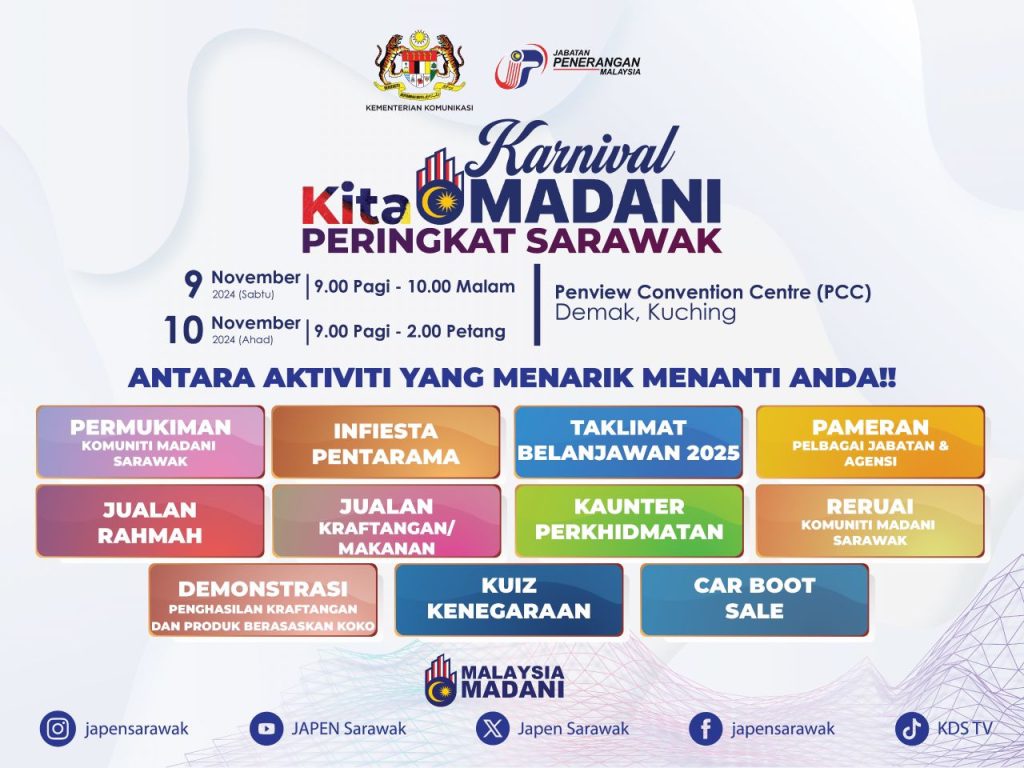 Exciting MADANI Sarawak Carnival Sales, Shows, and Fun Await in Kuching