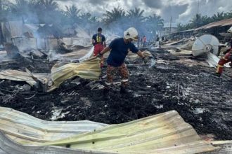 52 Indonesians Escape Unharmed as Fire Destroys Miri Plantation Quarters