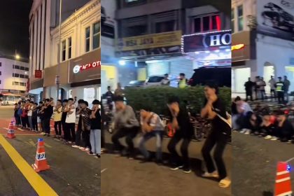 Teen Cyclists Disciplined with Squats for Reckless Riding in Kuala Lumpur