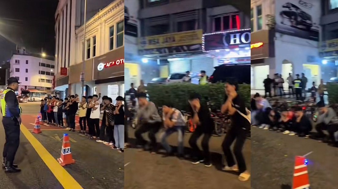 Teen Cyclists Disciplined with Squats for Reckless Riding in Kuala Lumpur